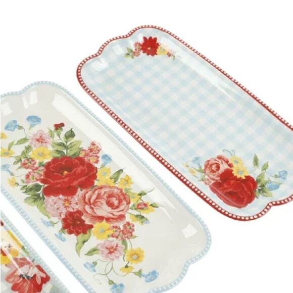 🦋 New Pioneer Woman Sweet Rose Serving Trays Set of 2 - Picture 5 of 9